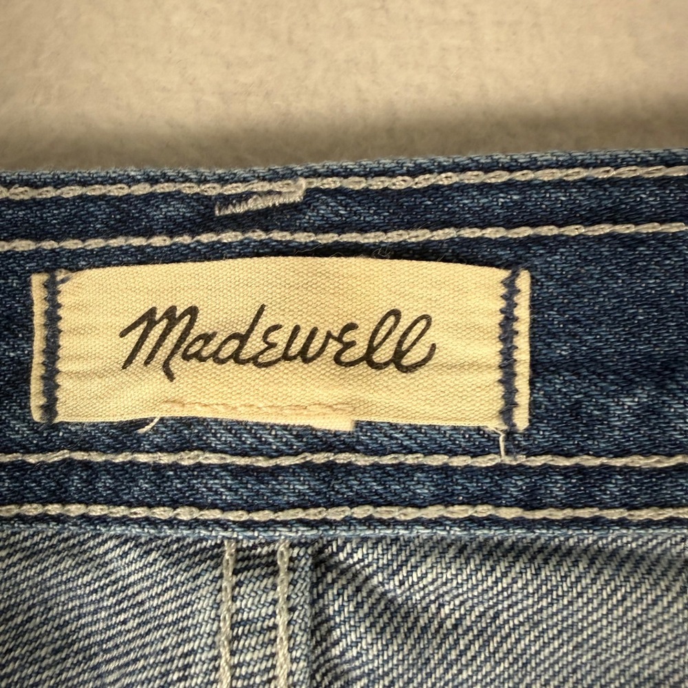 Madewell Superwide-Leg Jeans Women 28 Blue Cotton Denim High Rise Patch Pocket - Picture 2 of 10
